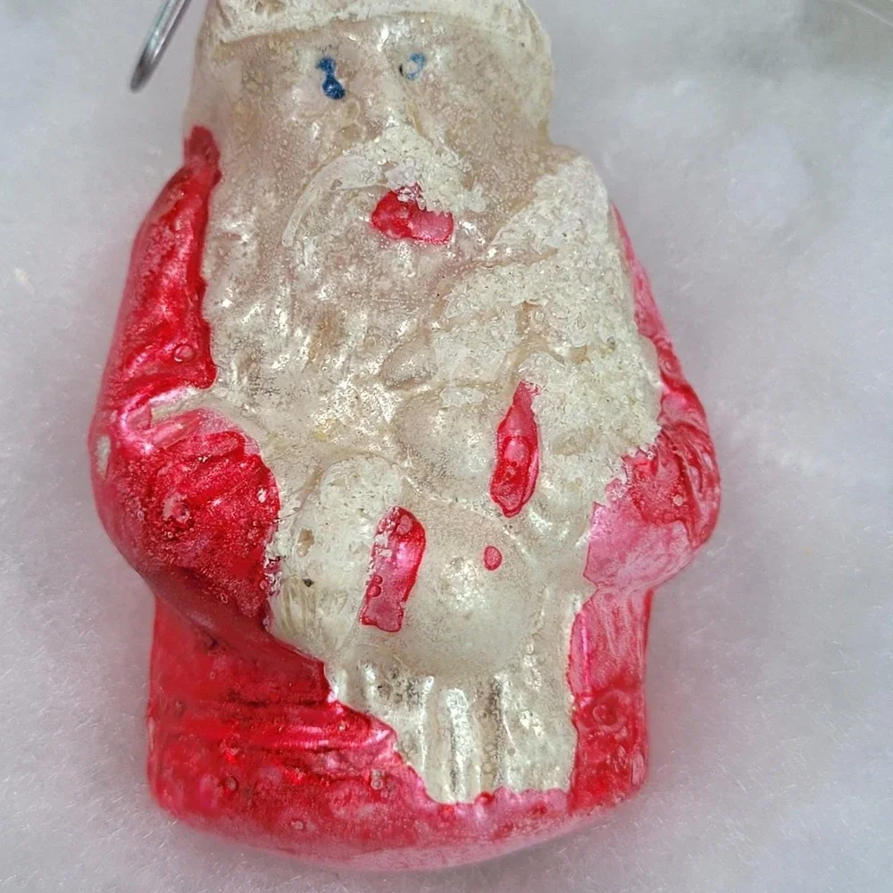 German Mercury Glass‎ Santa Claus Christmas Ornament Hand Blown Painted Antique